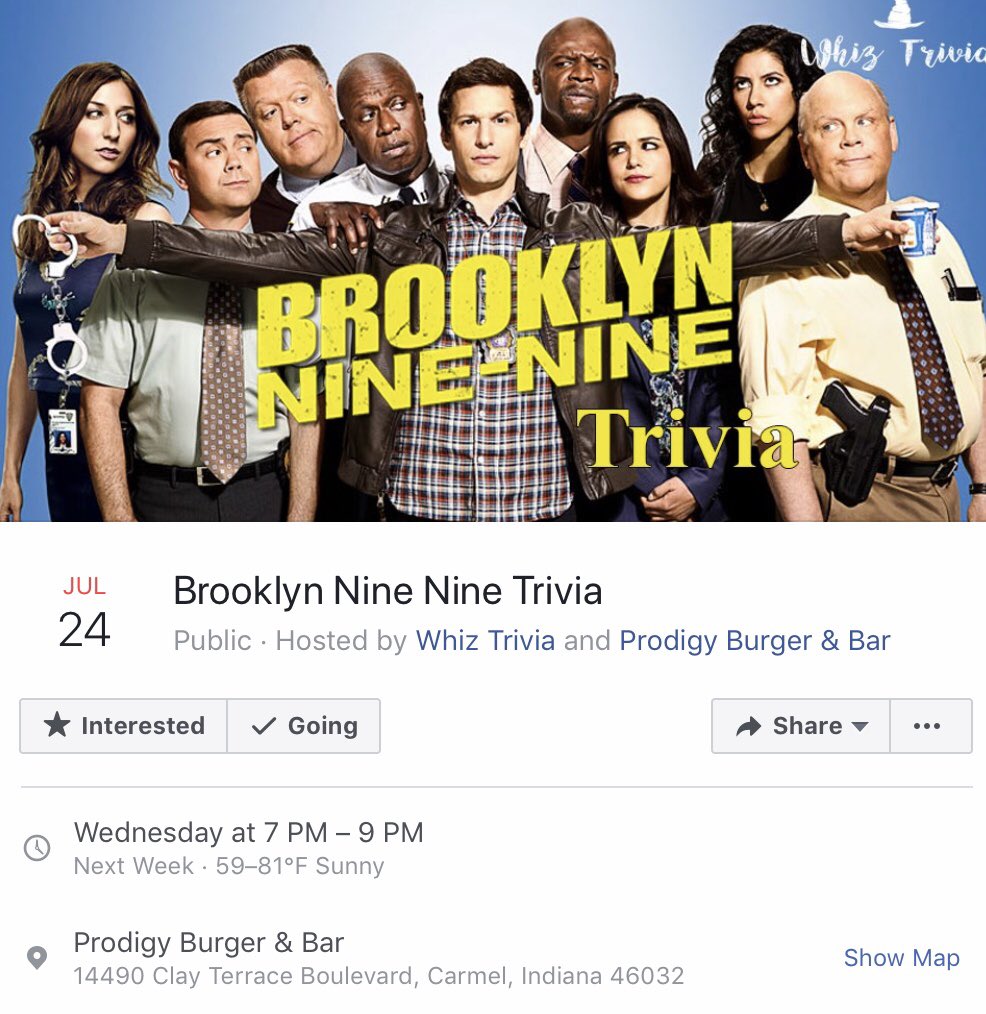 TONIGHT AT 7 PM! 

Join us for trivia and half priced wings! 

Call 317-569-9996 to reserve your table! 

#PBB #Trivia #WingWednesday