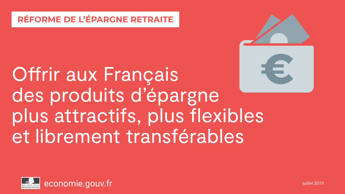 Economie_Gouv's tweet photo. [Loi #PACTE]
La réforme de l’#EpargneRetraite est présentée aujourd’hui en Conseil des ministres par @BrunoLeMaire. De nouveaux produits d’épargne, + simples, + flexibles, + avantageux fiscalement, disponibles dès le 1er octobre. 
Zoom sur 4 avantages de cette réforme
⬇️⬇️⬇️ https://t.co/nKcp4fByS4