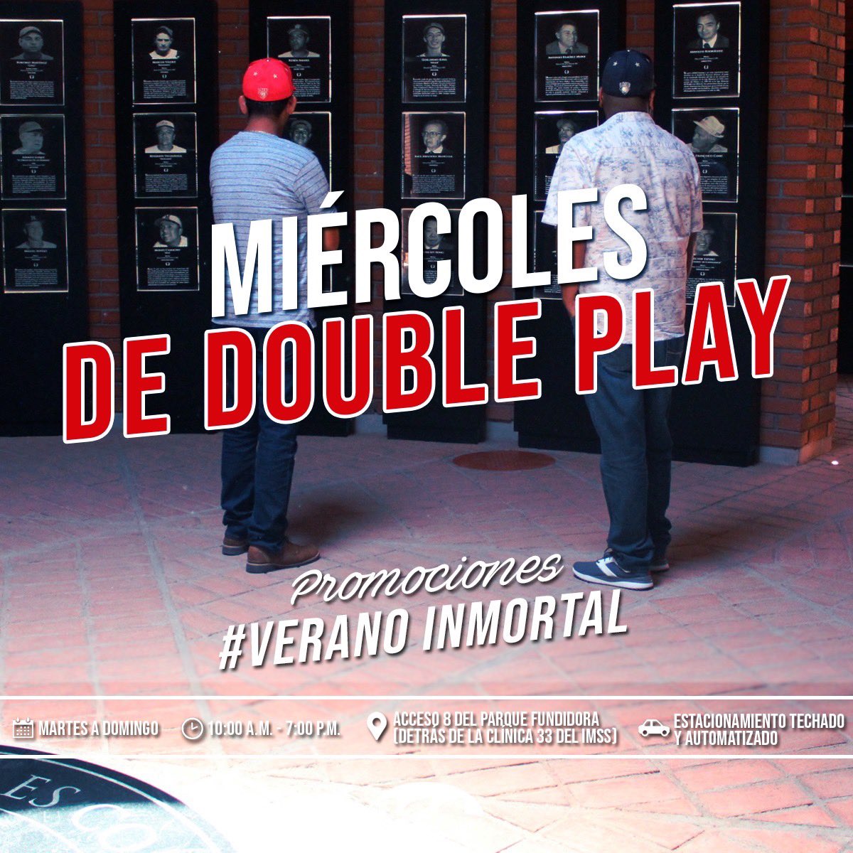 SDFBeisbolMx's tweet photo. #MiércolesDeDoublePlay👫 2 X 1👏

¡Seguimos con el #VeranoInmortal🌞!, ven en pareja (novios, esposos, papá e hijo, mamá e hija, etc.) y aprovecha el 2x1🤩 para que vivas un día diferente y lleno de beisbol😍⚾️

¡Te vemos hoy!😁 https://t.co/NffGwchnzg