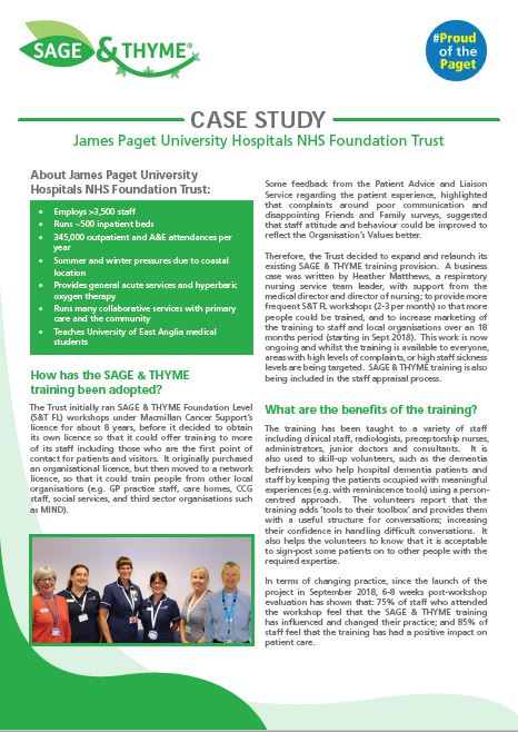 SAGE & THYME (@sageandthyme_) on Twitter photo Thank you to <a href="/JamesPagetNHS/">JPUH NHS FT</a> for their case study of #SAGEandTHYME training. Please view here sageandthymetraining.org.uk/case-studies – At Wythenshawe Hospital Thank you to <a href="/JamesPagetNHS/">JPUH NHS FT</a> for their case study of #SAGEandTHYME training. Please view here sageandthymetraining.org.uk/case-studies – At Wythenshawe Hospital