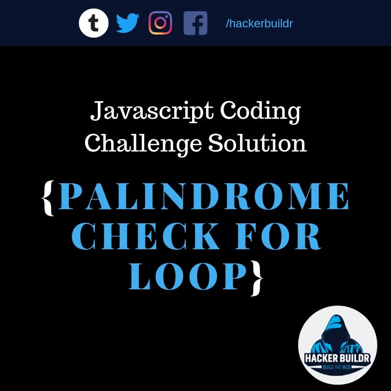 hackerbuildr's tweet image. 🎥 today's #YouTube video is posted. We are covering how to solve a palindrome challenge in #javascript using for loop. 
💻Do you have suggestions for content? 
😊#RetweeetPlease to help more #CodeNewbie find our channel and 📘learn. 
Find our channel:
youtube.com/channel/UCkD0C…