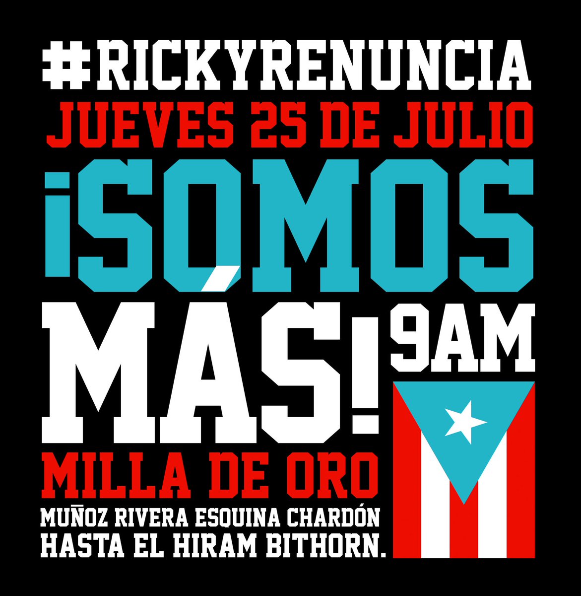 Residente's tweet photo. Esto no es un rumor, esto es real. Mañana todos en la Milla de Oro desde las 9am. 
¡No vamos a parar!✊🇵🇷 https://t.co/kdphTGKkT2
