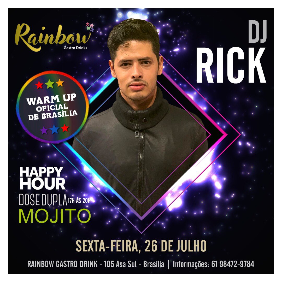 BoysFireBoys's tweet photo. Essa sexta tem aquele som delicia no @rainbowgastrodrinks... saiu até na coluna do @correio.braziliense!! Espero todos vocês pra gente entrar com tudo no final de semana!
#Djrick #housemusic #Drinks #DeepHouse #DjLife ✨❤️🍸🎶🌈🍹 https://t.co/rfxpTBXw5m
