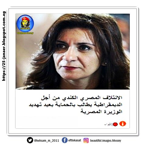 الائتلاف المصري الكندي من أجل الديمقراطية يطالب بالحماية بعيد تهديد الوزيرة المصرية