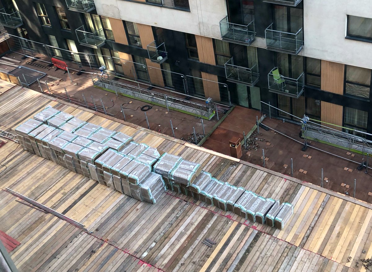 GqrMcr's tweet photo. Our new non-combustible insulation has arrived on site ๐ #claddingprogress https://t.co/T1hjzqsYZw