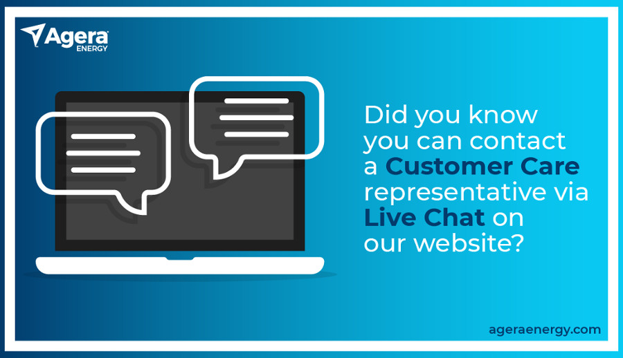 A quick and convenient way to get in contact with us! #AgeraEnergy #LiveChat