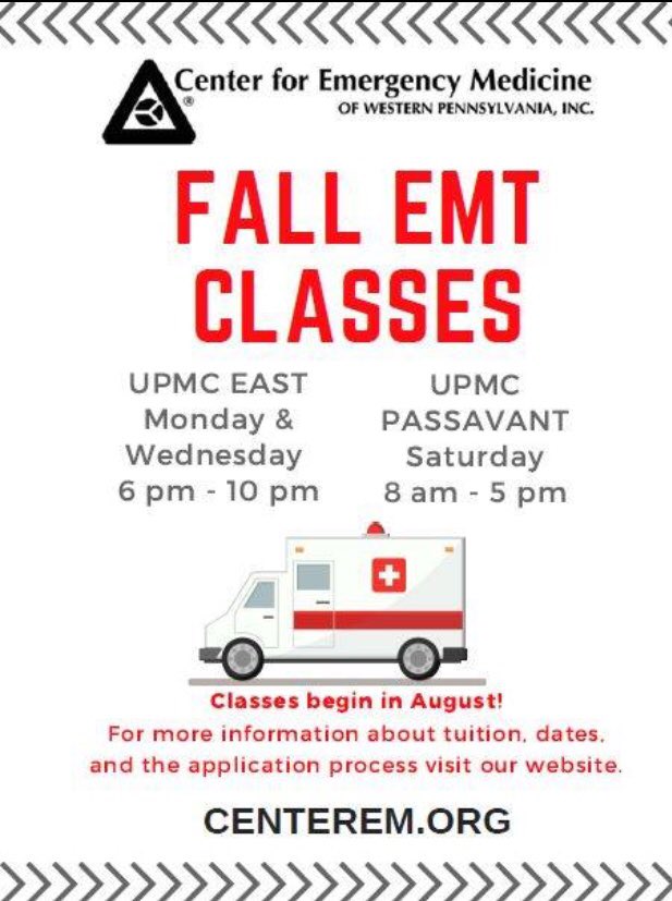 Time to sign up for fall EMT Classes! #EMT #EMTEducation
Centerem.org
