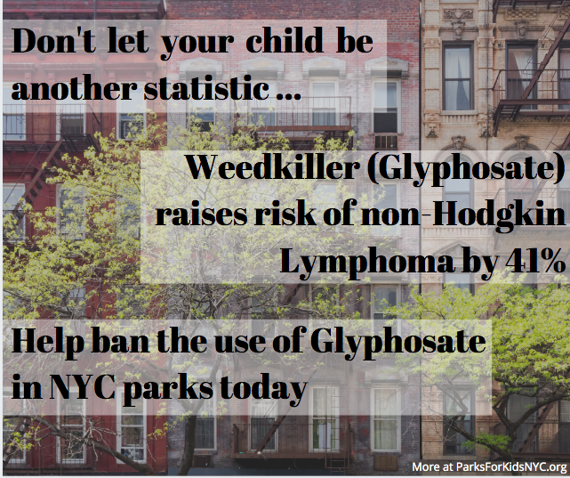 ParksForKidsNYC's tweet photo. Link to the #research on #glyphosate's association to #cancer.  https://t.co/1BZSio4hLQ   #SafeParksNYC https://t.co/1UTuk1YOpd