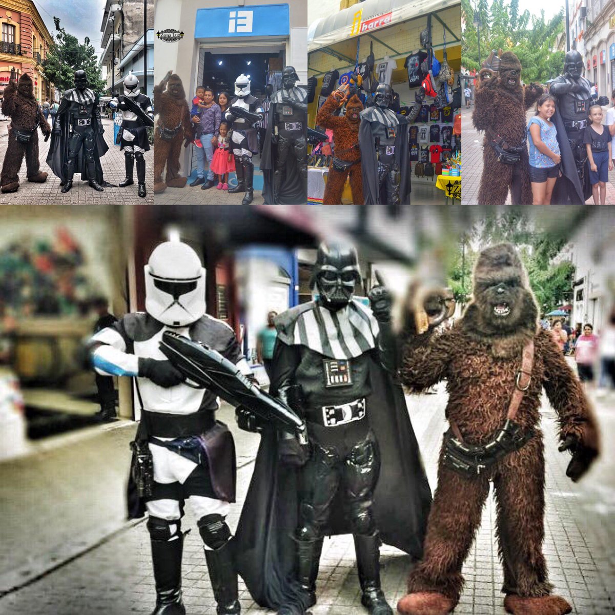 centrohistozl's tweet photo. En las tardes de vacaciones, el Centro Histórico fue invadido por Darth Vader, Capitan Phasma y Chewbacca, no dejes de venir por tu foto @MunicipioCentro https://t.co/kPLkKQSmK6