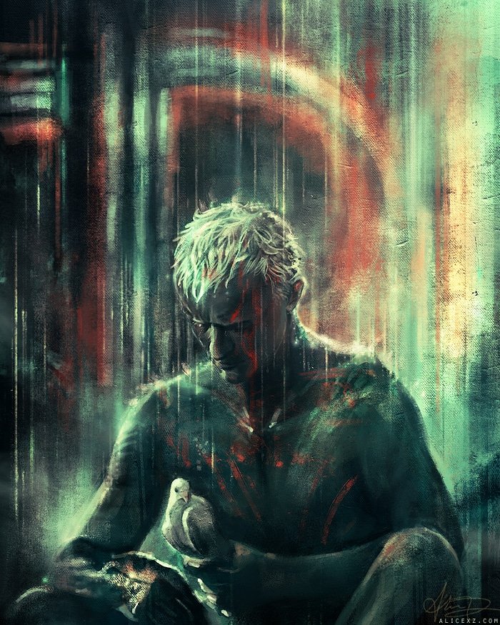 "I've seen things you people wouldn't believe. Attack ships on fire off the shoulder of Orion. I watched c-beams glitter in the dark near the Tannhauser Gate. All those moments will be lost in time, like tears in rain. Time to die."

#BladeRunner #RoyBatty #RutgerHauer
