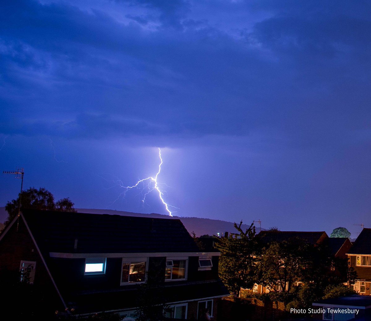 lightning strike during thunderstorm last night near Pershore....