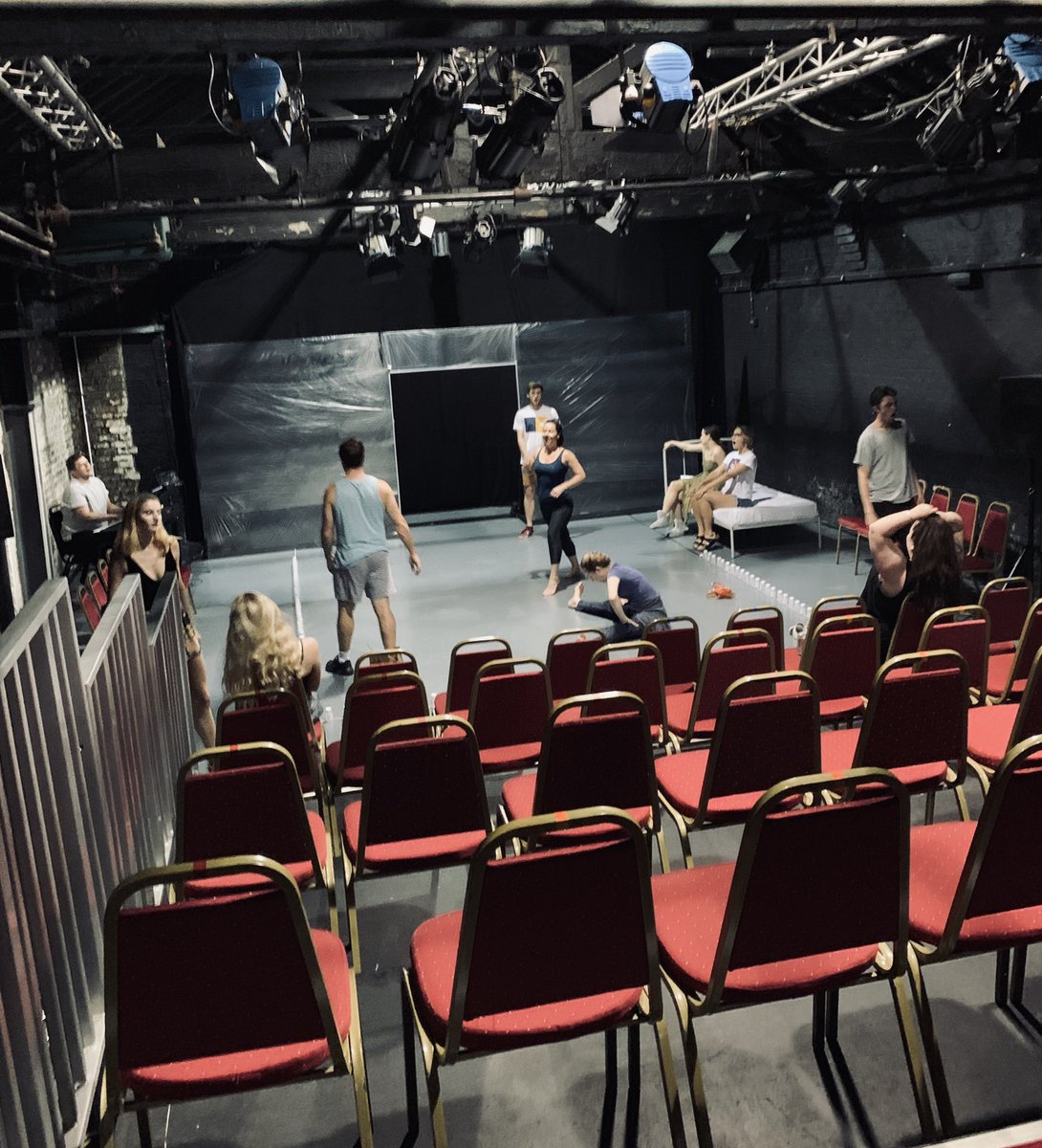 Final cast warm up before our last show with this beautiful team at the @hopemilltheatr1. We’ve had a wonderful week! 💙#NewMusical #MentalHealthAwareness