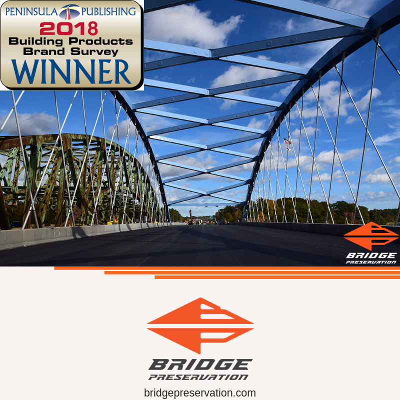 BridgePreserve's tweet photo. Bridge Preservation was named a 2018 brand survey winner! Call or click today to learn more about our projects!

https://t.co/aH4Ikovnah https://t.co/SmaPxeBj1I