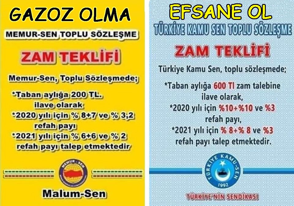 Sendikacılığın yüz akı #Türkiyekamusen