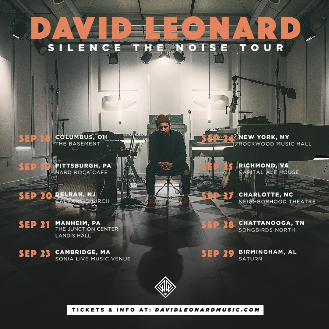 TOUR ANNOUNCEMENT: Silence The Noise Tour coming your way this fall! Super pumped to be bringing stories &amp; songs from my new record The Wait. Grab a ticket for you &amp; a friend: davidleonardmusic.com/experience-det…