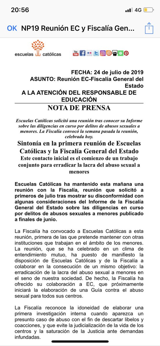 Importante reunión de <a href="/ecatolicas/">Escuelas Católicas</a> y la Fiscalía General del Estado para coordinar los criterios de actuación ante posibles casos de abusos a menores <a href="/fiscal_es/">Fiscalía General</a>