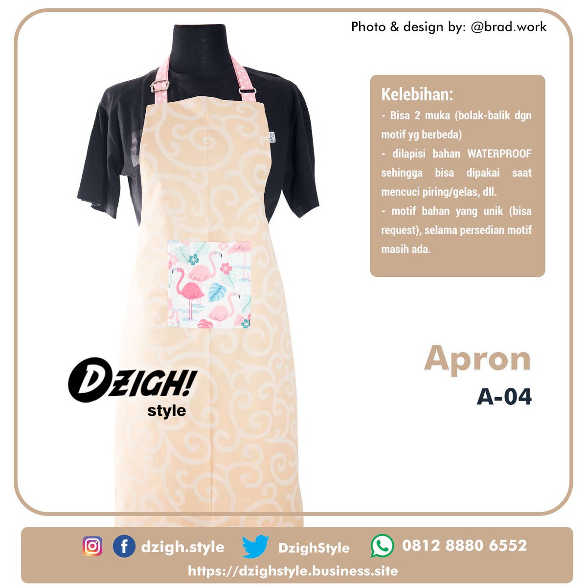 DzighStyle's tweet photo. PRODUK HOME MADE
DISKON 10% untuk pemesanan HARI INI.
Silahkan kontak kami untuk pemesanan atau menjadi RESELLER produk kami.
#dzigh #dzighstyle #apron #perlengkapanmasak #bekasi #produkukm #ukmindonesia #produkrumahan #homemadeproduct https://t.co/dWtHECSHIE