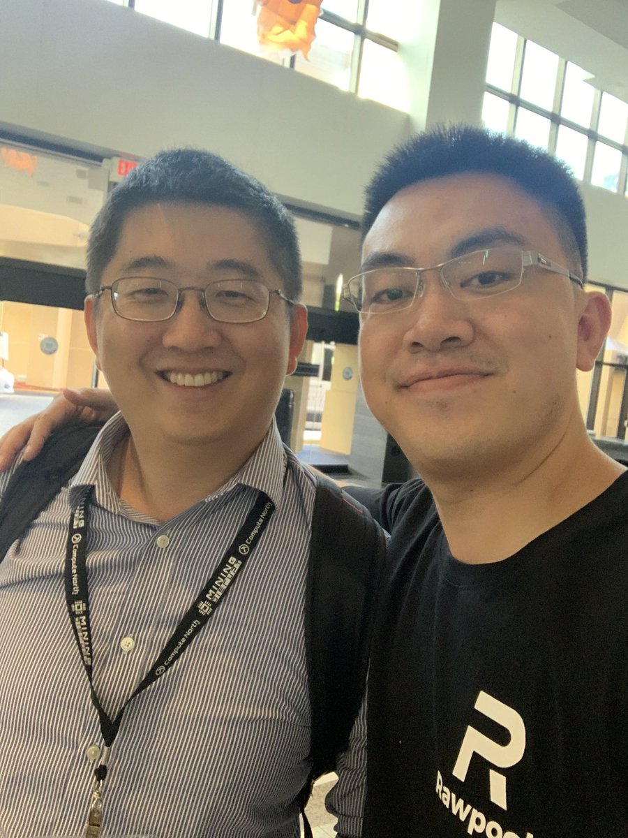 qc_qizhou's tweet photo. Glad to attend @MiningDisrupt and meet a lot of new friends @Rawpoolofficial @f2pool https://t.co/o15GdHvl85
