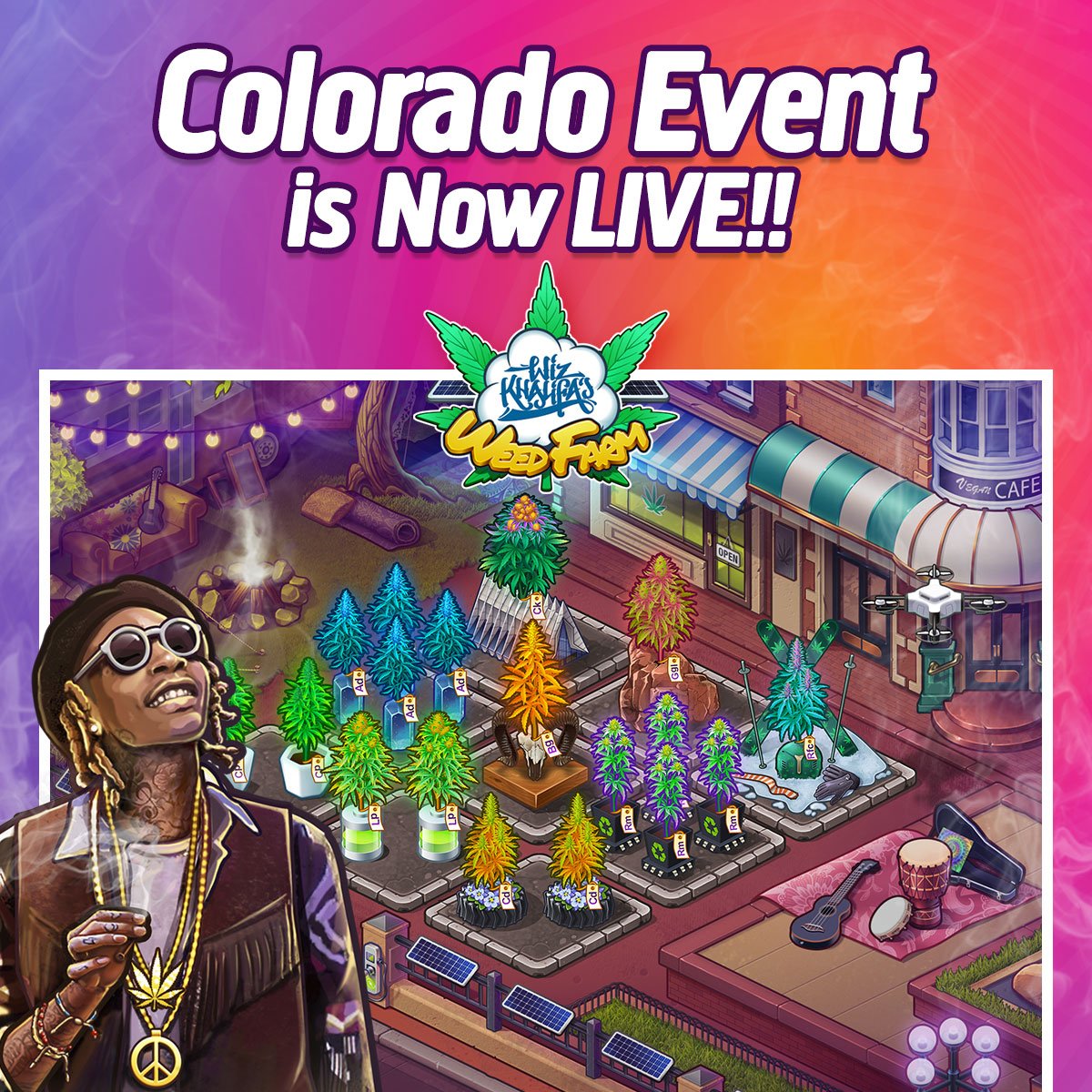 Hey Weed Farmers! The Colorado #Event is Now Live!! Hit the Rockies and enjoy that legal atmosphere 🏔️💨💨

Good luck and keep those LEDs running 💡🏃💯
#WizWeedFarm 🐉🌿🔥