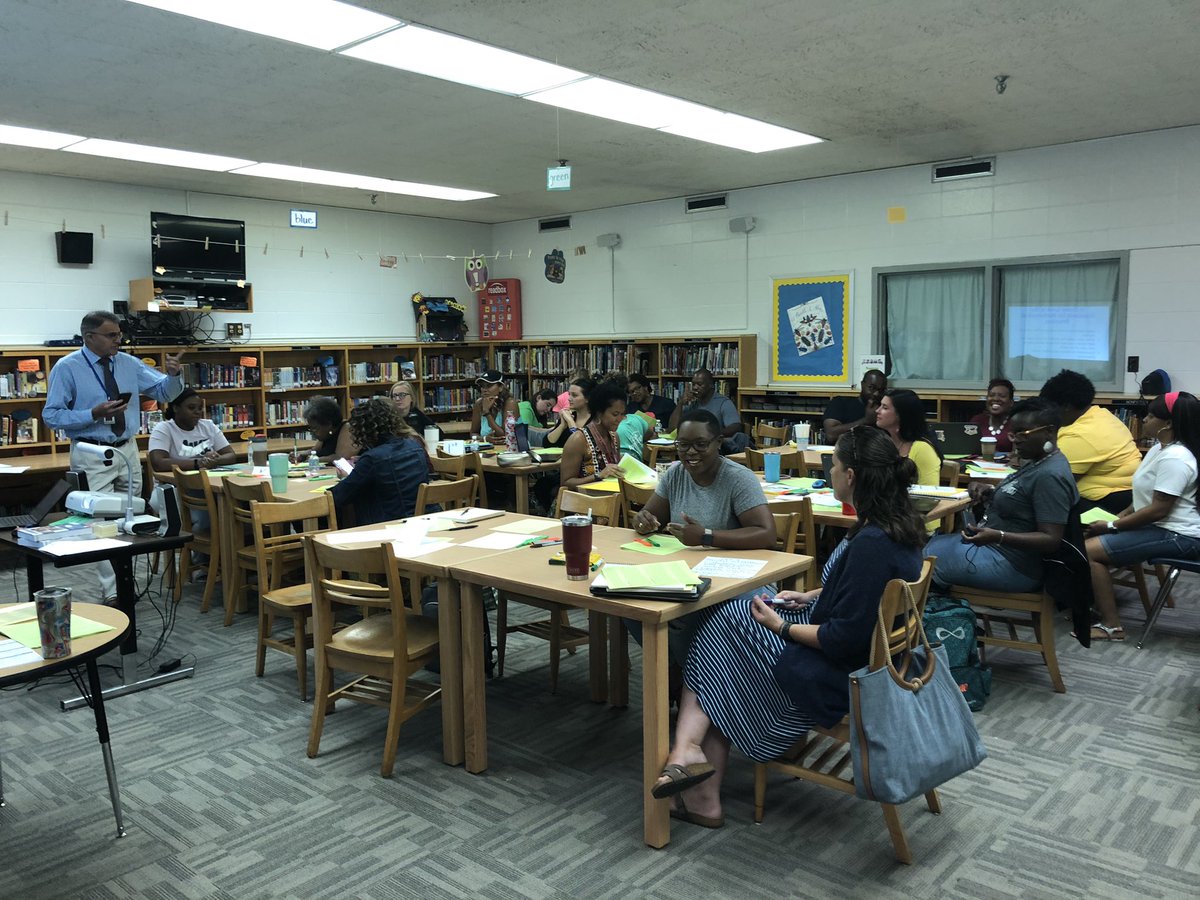 FossaluzzaAmy's tweet photo. Digging in to the 8 math practices, workshop model, and unpacking standards with @JFKennedyElem and @MrJadSalameh. Love learning with my Kennedy family! We are #allin https://t.co/2AU568J08D