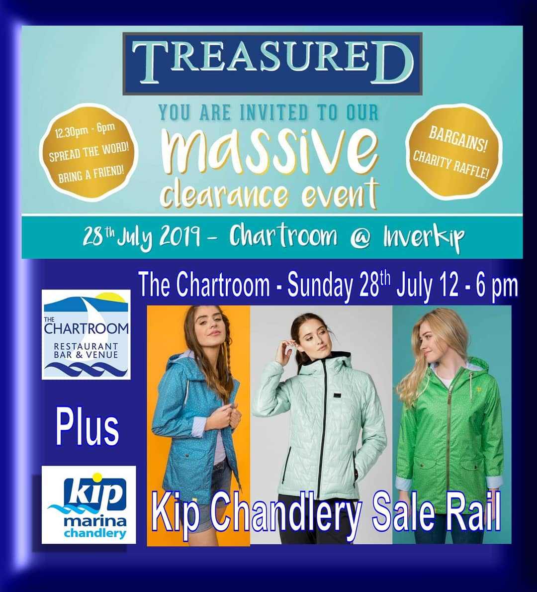 TheChartroom's tweet photo. . @treasured2104 of #Gourock #Inverclyde #Scotland clearance sale this Sunday @TheChartroom PA16 0BF #KipMarina #Inverkip 12.30pm to 6pm. @KipChandlery will also have a #Sale Rail there with massive discounts off Helly Hansen, Lighthouse and other amazing ladies #clothing. https://t.co/OB3y0ffurB