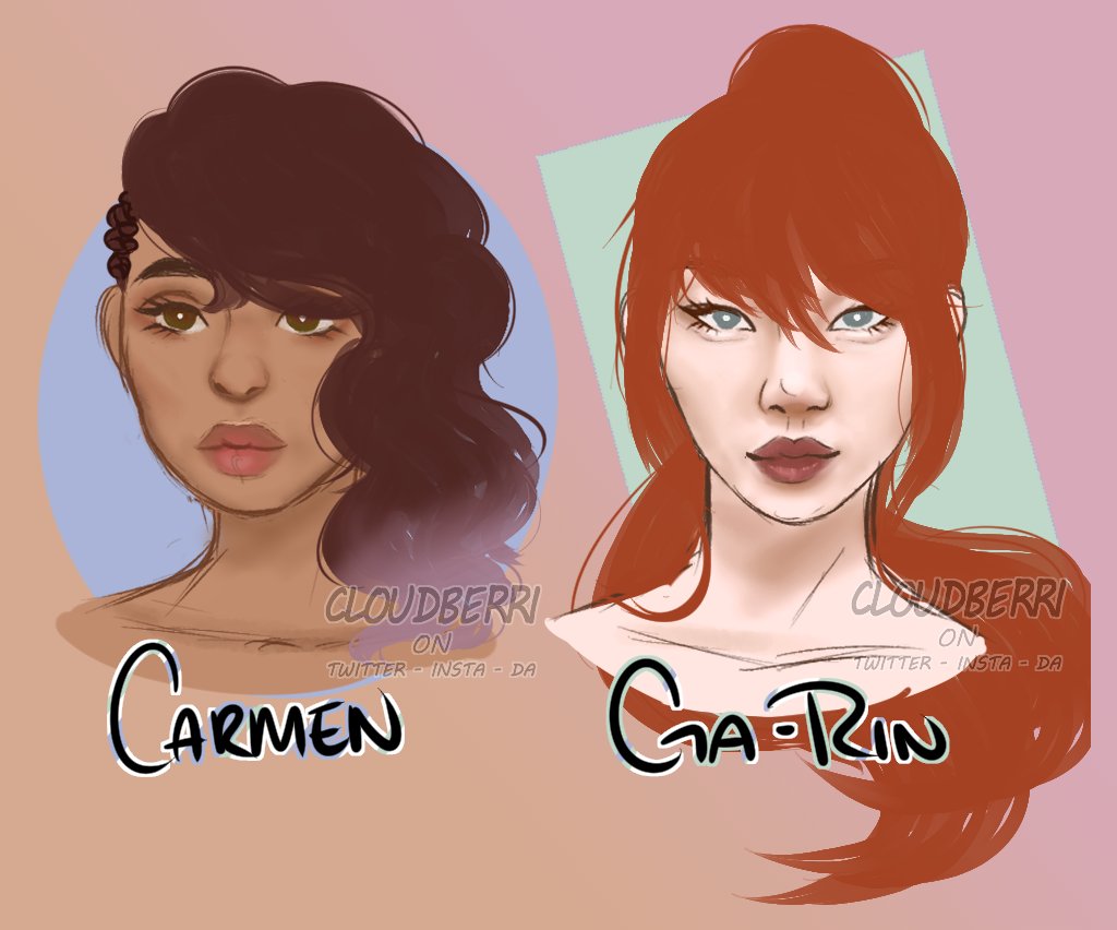 CloudberriArt's tweet photo. Some future comic characters?! Love how they turned out so far! #art #myart #blackcharacter #asiancharacter #redhair #futurecomic #portrait #bust #digitalartists #digitalartwork #digitalart https://t.co/QaHG7LDMW6