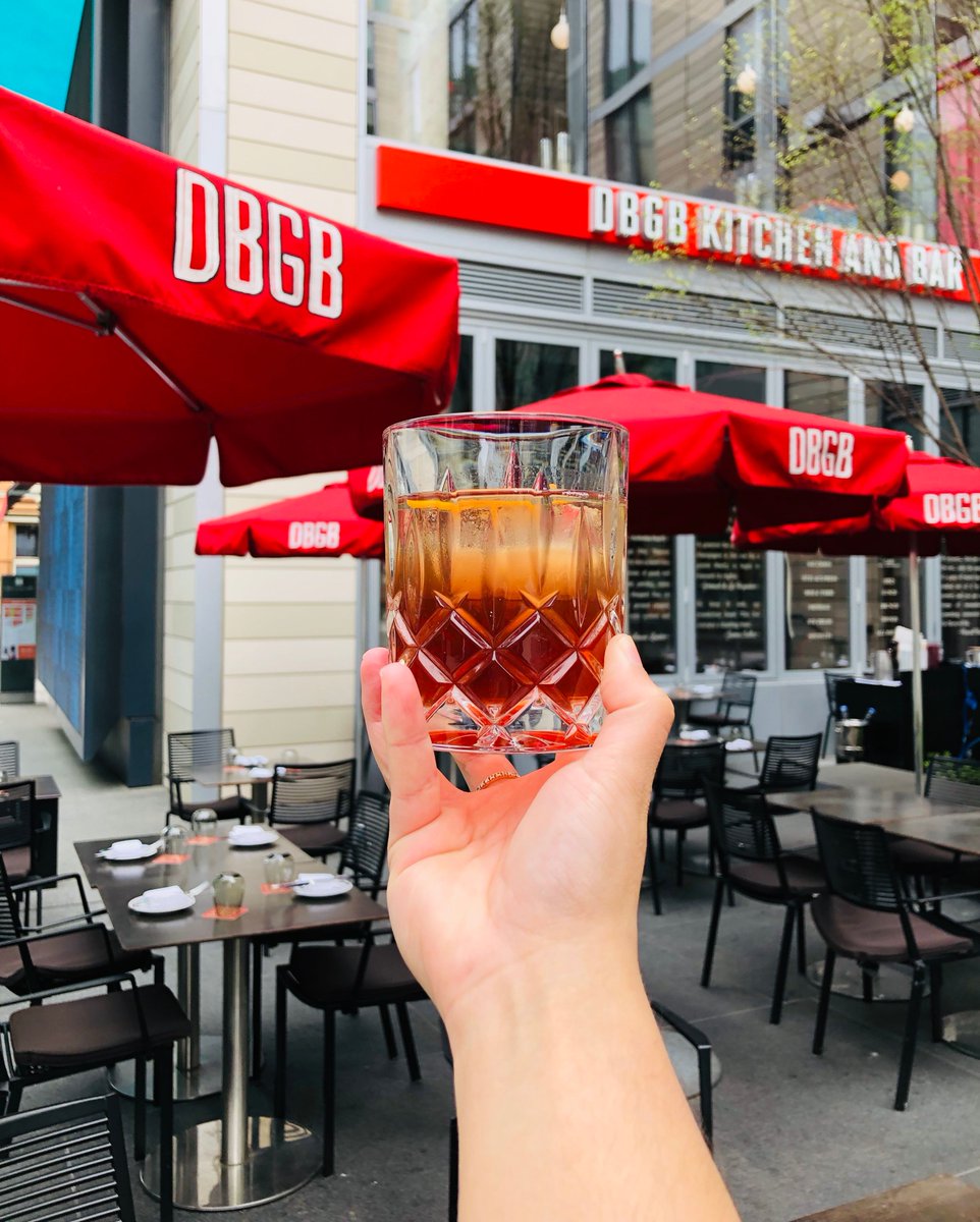 A heavy splash of tequila.
A dash of bourbon.
Cherry Heering, Cinnamon Syrup, Orange and Angostura Bitters. 
Our High Noon pairs perfectly with #NationalTequilaDay and our outdoor terrace.