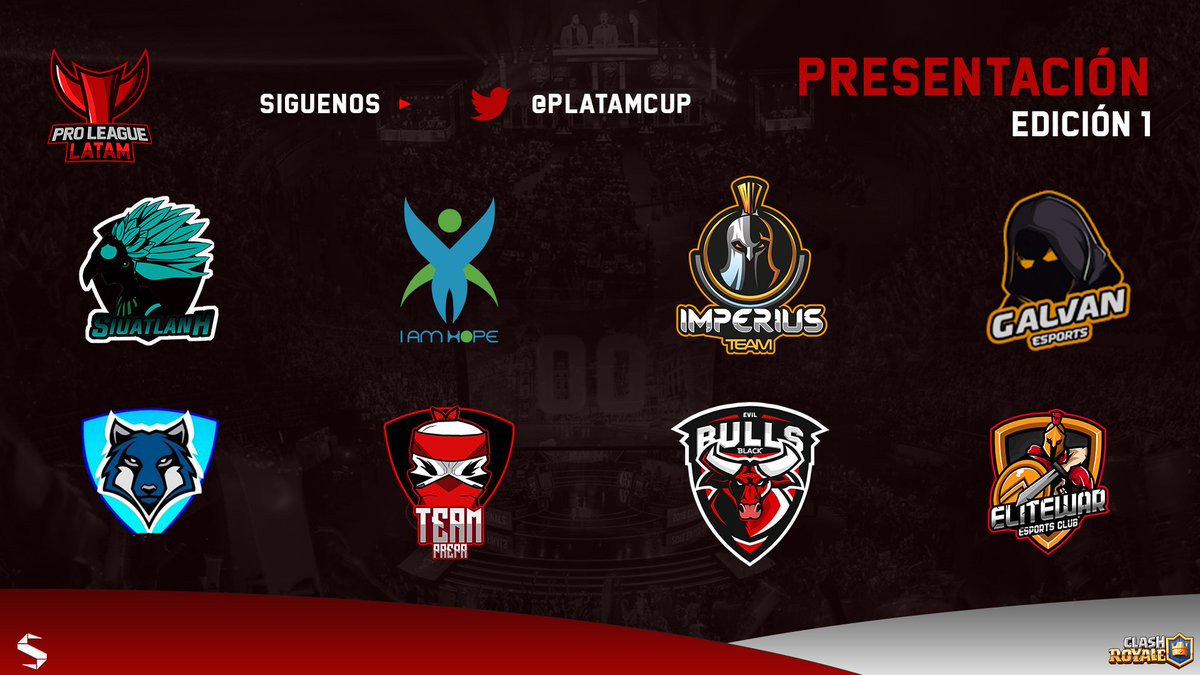 #Presentaciones
Seguimos con las presentaciones de los equipos!

1- @SiuatlanH_GG 
2- <a href="/IAmHopeCR/">IAH</a> 
3- @Imperius_team 
4- <a href="/GalvaneSports/">Galván eSports</a> 
5- @prepa4joju 
6- <a href="/EvilBullsBlack/">Evil Bulls Black 🐃</a> 
7- @GallegosArmyCR 
8- <a href="/EliteWarClub/">EliteWar CLUB 🕹🎮</a>