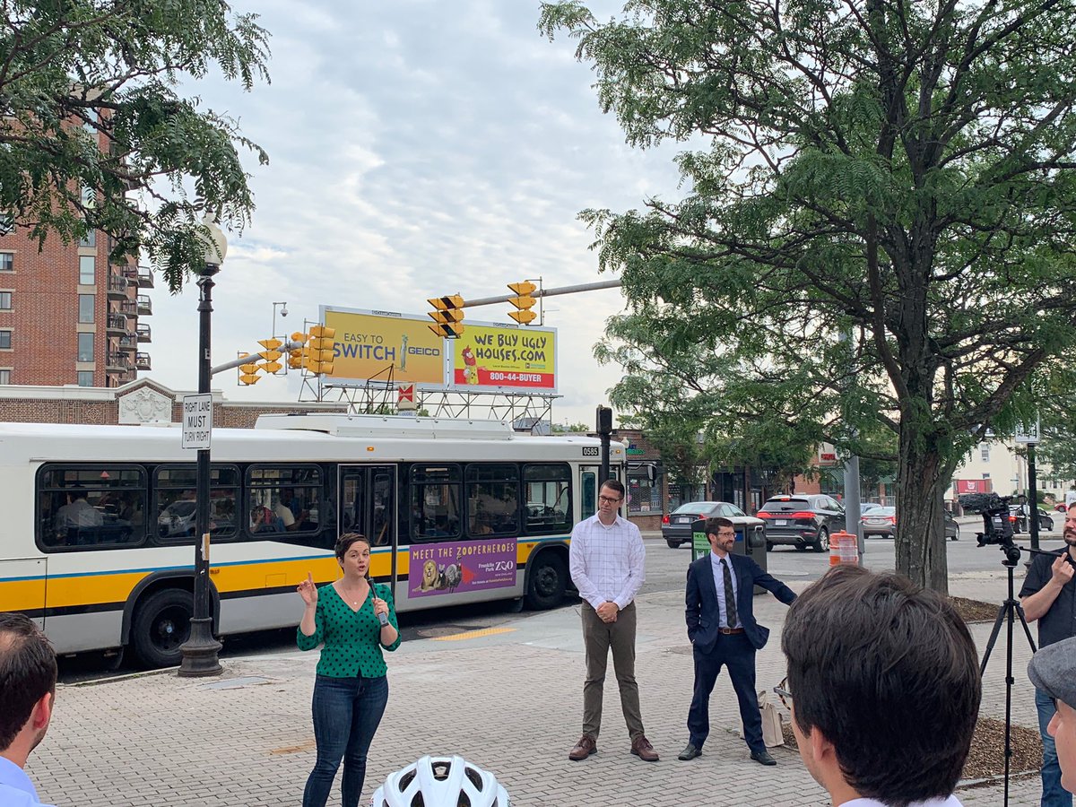 BostonBTD's tweet photo. #teambtd was proud to celebrate the new Brighton Ave Bus/Bike Lane with our partners at @AllstonVillage @MBTA @StreetsBoston. #keepingbostonmoving https://t.co/OFPdYdbebV