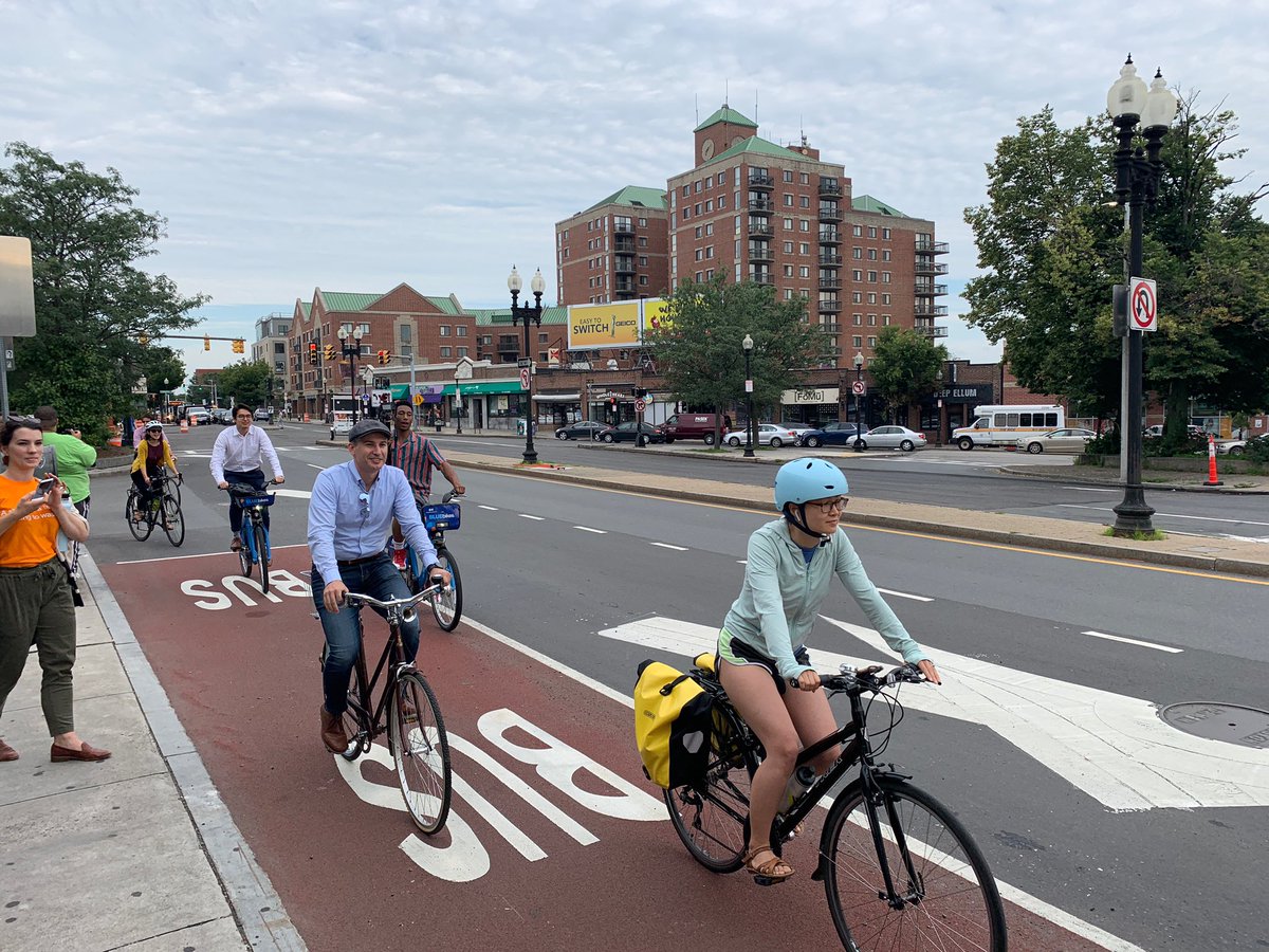 BostonBTD's tweet photo. #teambtd was proud to celebrate the new Brighton Ave Bus/Bike Lane with our partners at @AllstonVillage @MBTA @StreetsBoston. #keepingbostonmoving https://t.co/OFPdYdbebV