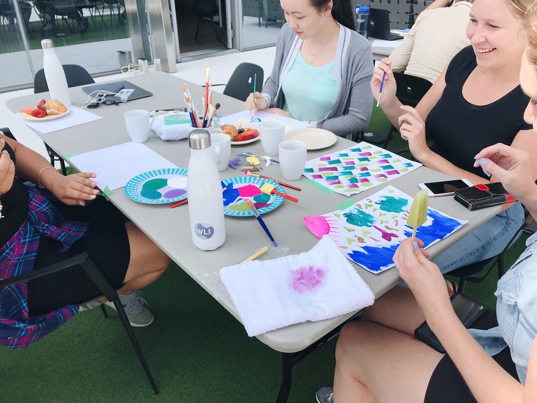LoyaltyOneJobs's tweet photo. Stress be gone! We’re enjoying the warm weather and unwinding with some outdoor painting #LifeatLoyaltyOne https://t.co/dsJeX1IROk