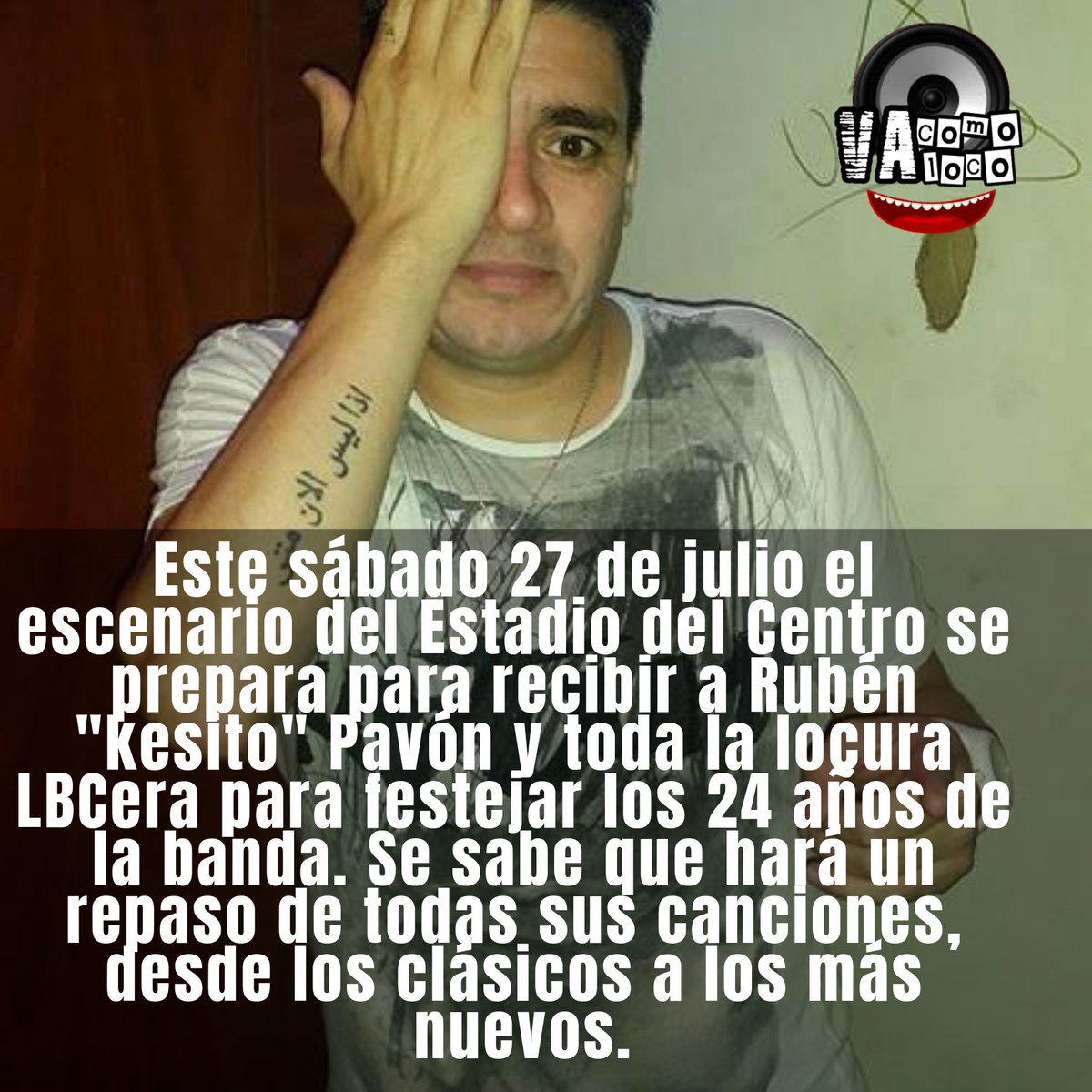 VaComoLoco2's tweet photo. @lbcoficia
#cumpleaños
#MovidaCuartetera
#cordoba 
#Miercoles 
#BuenMiercoles 
#FelizMiercoles https://t.co/VEyz8Y7iA4