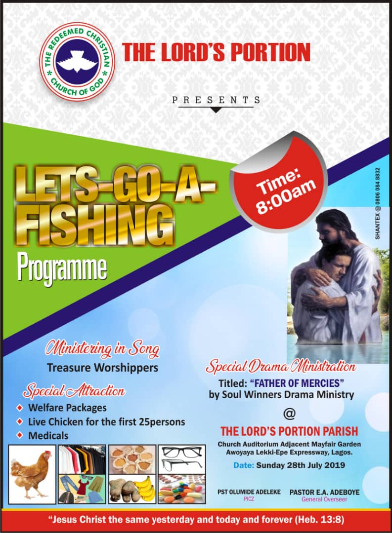 Lordsportion's tweet photo. Join us on Sunday 28 June for a special service @ RCCG The Lord's Portion Parish situated at Km 34 Lekki-Epe Expressway adjacent Mayfair gardens Awoyaya Lagos. Time is 8am.
This is one service you cannot afford to miss. https://t.co/Hrvz9Fu3UZ