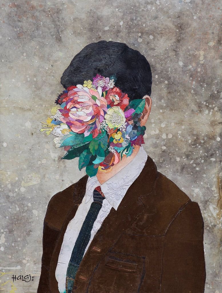 BeautifulBzarre's tweet photo. I love this beautiful mixed media work by MINAS HALAJ, "Floral Minds 2" [ Oil, vintage textiles and mixed media on wood panel].

#beautifulbizarre #minashalaj #portrait #oilpainting #figurativepainting #surrealart #surrealism https://t.co/fwIHaqmzoX