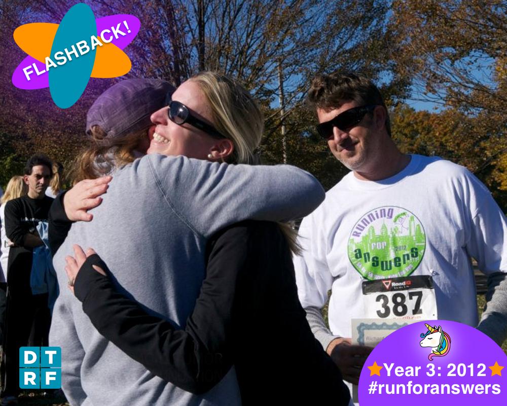 DTRFoundation's tweet image. Flashback to Year 3 of DTRF @RunforAnswers in 2012! #DesmoidSurvivor, Sue H., presented the first Richard Firely Snr. Caregiver of the Year Award in memory of her late father and caregiver. We also had some “super” guests! Join us for *YEAR 10* on 9/22! runningforanswers.org
