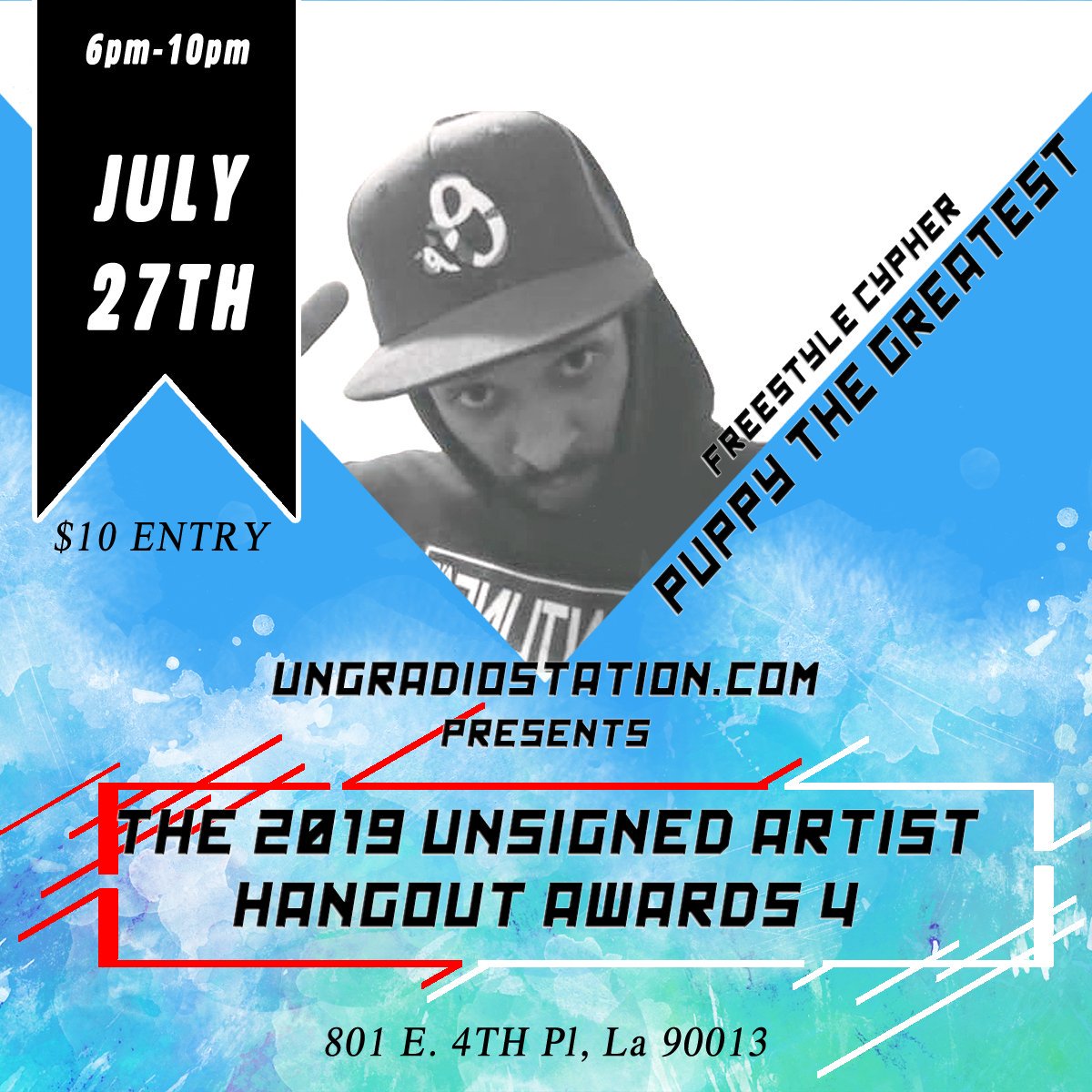 #LongBeach Come out support @PuppyTHEGREATLP @HORSESHOEGANG @Earthquake_COB #NewCenz for the 2019 #UnsignedArtistHangoutAwards4 #July27th 801 E. 4th Place LA, CA 90013 @3ldg8 @Eleanor13035588 @A5KEM keep up the good work we see you