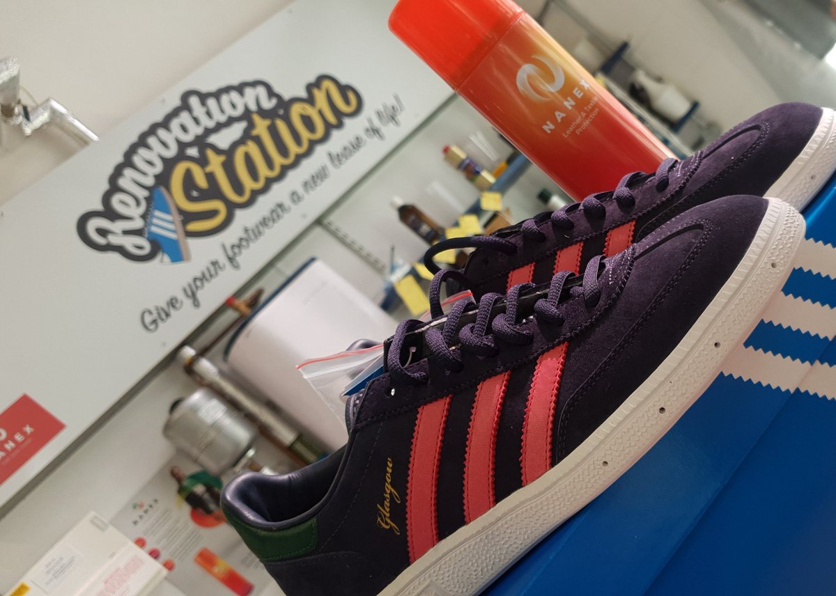 Reno_station's tweet photo. Extremely lucky to add these beuts to my collection and using the best protector on the market is the only option. The same product we use after every deepclean/restore.
#adidasglasgow #nanex https://t.co/9G9wqCyEZ6