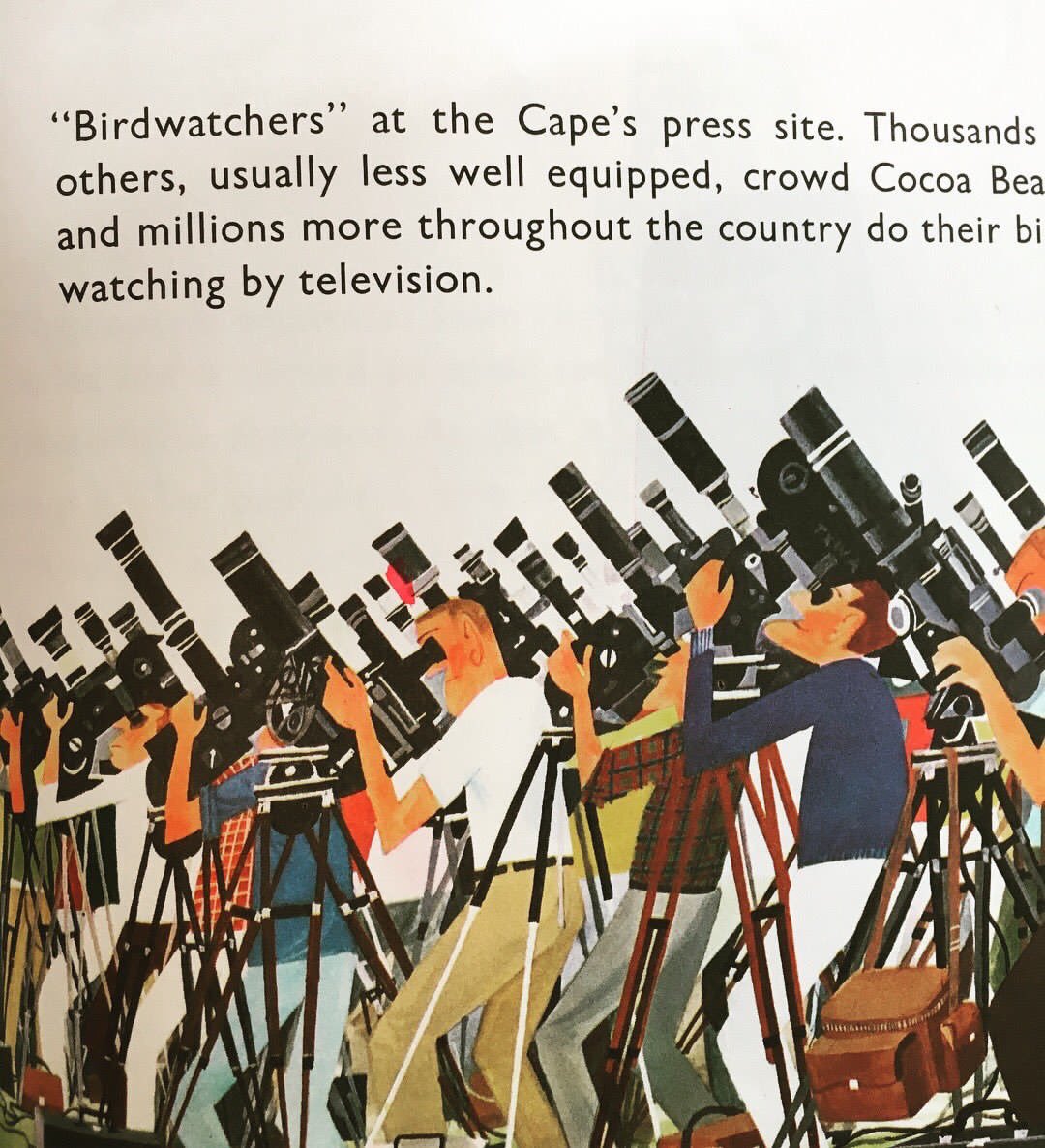Aimeehj's tweet photo. Wow, wow, wow. #Midcentury #illustration by #MiroslavSasek in This Is #CapeKennedy (1963). #NASA #picturebook #art #bookstagram #aeronautics #astronauts #projectmercury #nonfiction #books #msasek #spaceexploration https://t.co/rk3qiNejL2
