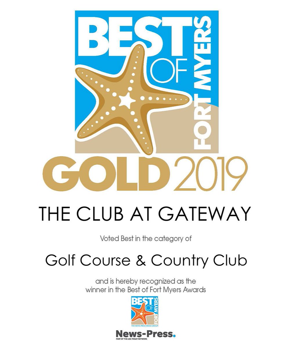 Gateway_Golf's tweet photo. The Club at Gateway Receive "Best of Fort Myers" Gold Award for Golf Course &amp; Country Club - https://t.co/wsUcSjCxXf https://t.co/qS8i3LL3cv