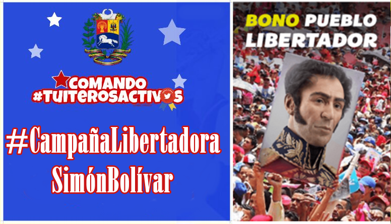 #24Jul ⏩#CampañaLibertadoraSimónBolivar
<a href="/tuiteros_vzla/">Tuiteros Patriotas</a> <a href="/Patria_ve/">Patria_ve</a>

"Bolívar, fuente diaria de inspiración y compromiso. Junto al pueblo continuaremos firmes con el ideal libertario encendido en nuestros corazones"

#BonoPuebloLibertador
¡¡Protección Social para El Pueblo!!