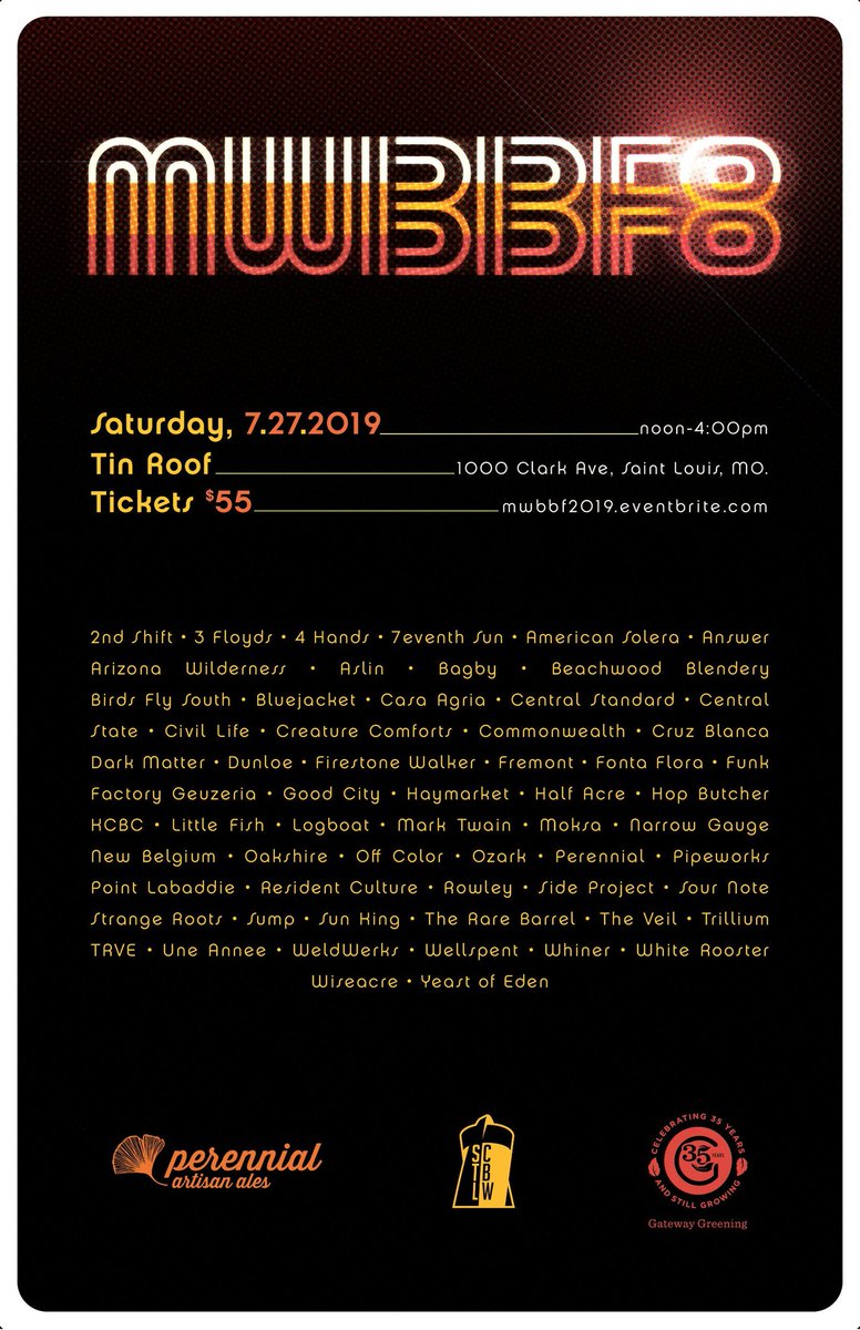 We've got 2 tickets from our friends <a href="/PerennialBeer/">Perennial Artisan Ales</a> to give away on Twitter for this Saturday's <a href="/MWBBF/">MW Belgian Beer Fest</a> <a href="/tinroofstlouis/">Tin Roof St Louis</a>. Reply with the hashtag #STLCBW by noon tomorrow for your chance to win. We are close to a sellout.