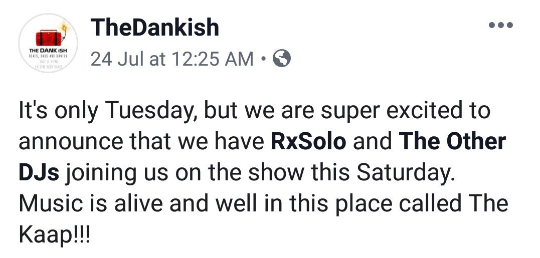 This week on <a href="/Thedankish/">TheDankish</a> 89.5fm x <a href="/RaielSolomon/">RxSolo</a> x The Other DJs <a href="/Bushradio/">Bush Radio 89.5 FM</a>