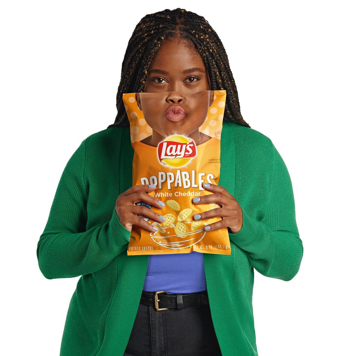 ItsRobinJ's tweet photo. There’s a Black woman from Brooklyn born to immigrant parents on 3 bags of Lays chips. It’s me. 
Lays changed their packaging to honor 30 people in the US known for making a positive impact in their communities. I’m so grateful. This work is quiet more often than not. https://t.co/TublrieiP9