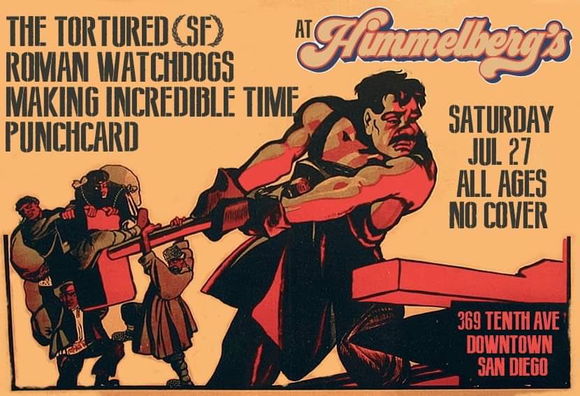 Making Incredible Time (@mit_rockandroll) on Twitter photo Come out this Saturday and rock out with us and our friends @PunchCardpunk <a href="/RomanWatchdogs/">Roman Watchdogs</a> and The Tortured this Saturday downtown at Hommelbergs! <a href="/SD_PunkShows/">San Diego Punk Shows</a> <a href="/sandiegopunk/">San Diego Punk</a> Come out this Saturday and rock out with us and our friends @PunchCardpunk <a href="/RomanWatchdogs/">Roman Watchdogs</a> and The Tortured this Saturday downtown at Hommelbergs! <a href="/SD_PunkShows/">San Diego Punk Shows</a> <a href="/sandiegopunk/">San Diego Punk</a>