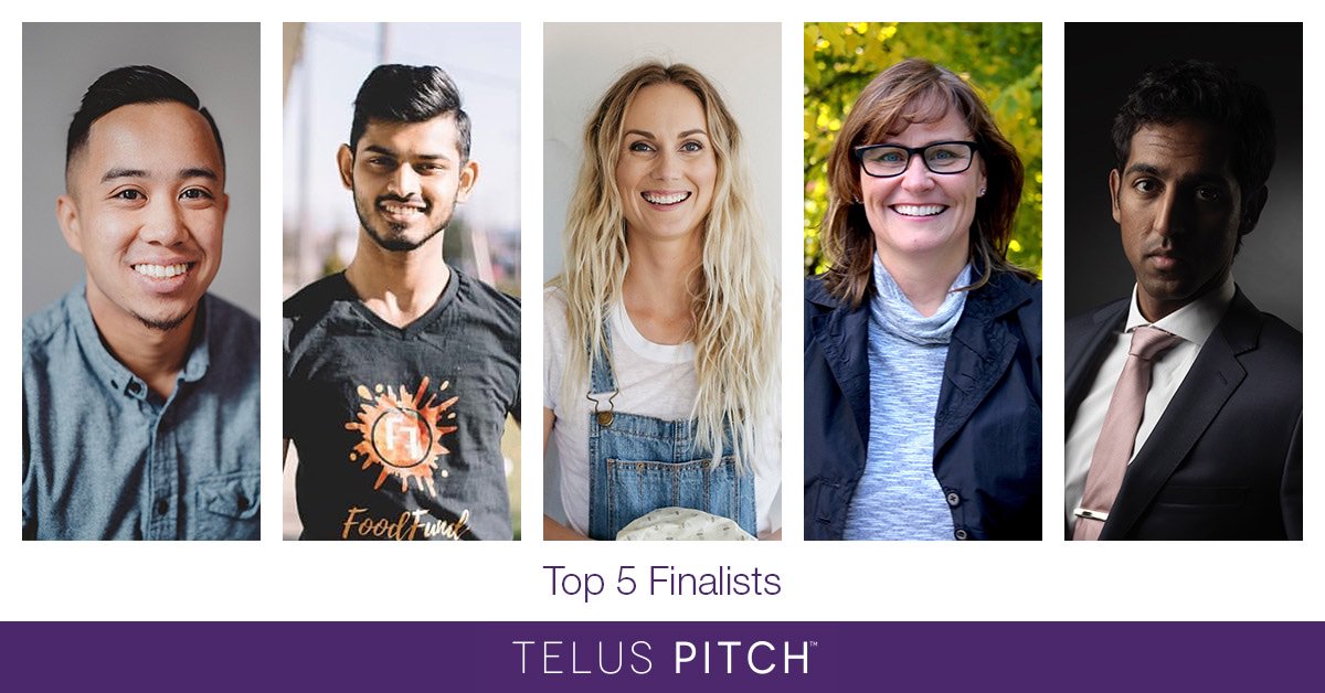 We initially wanted to name three finalists for the #TELUSPitch contest but, with so many terrific entries, we had to increase the finalists to five! Tune in on July 30 to watch them pitch live for a chance to win $100,000 facebook.com/TELUSBusiness/… @TELUSbusiness #TELUS_partner