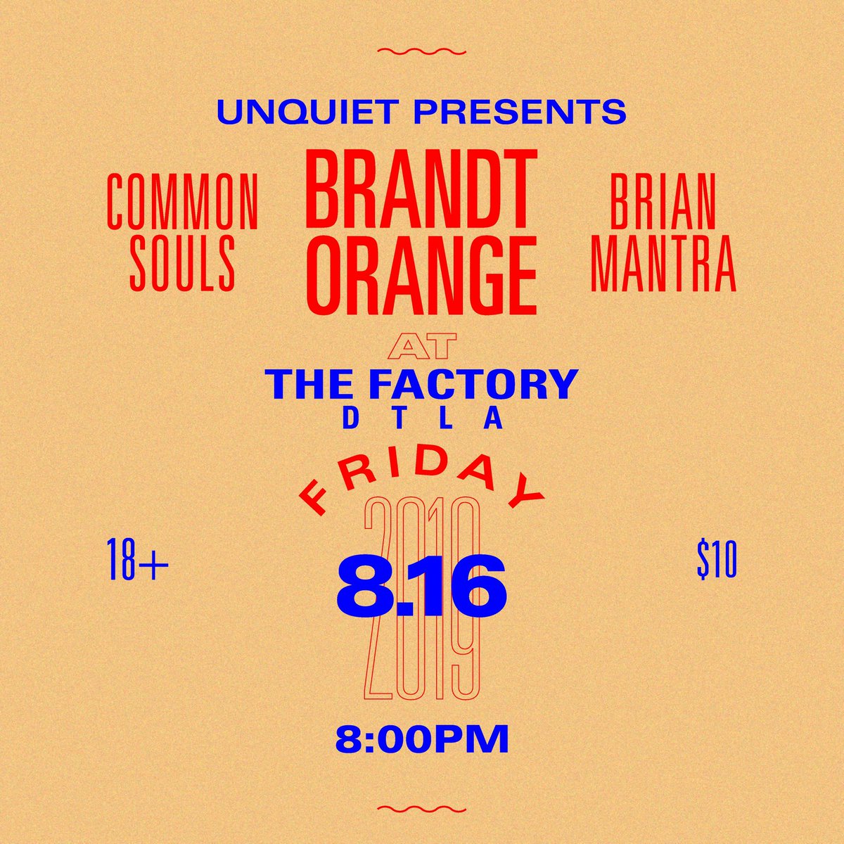 Excited to announce our upcoming show with Brandt Orange, Common Souls and Brian Mantra! Get your tickets now at restlessnites.com/brandtorange