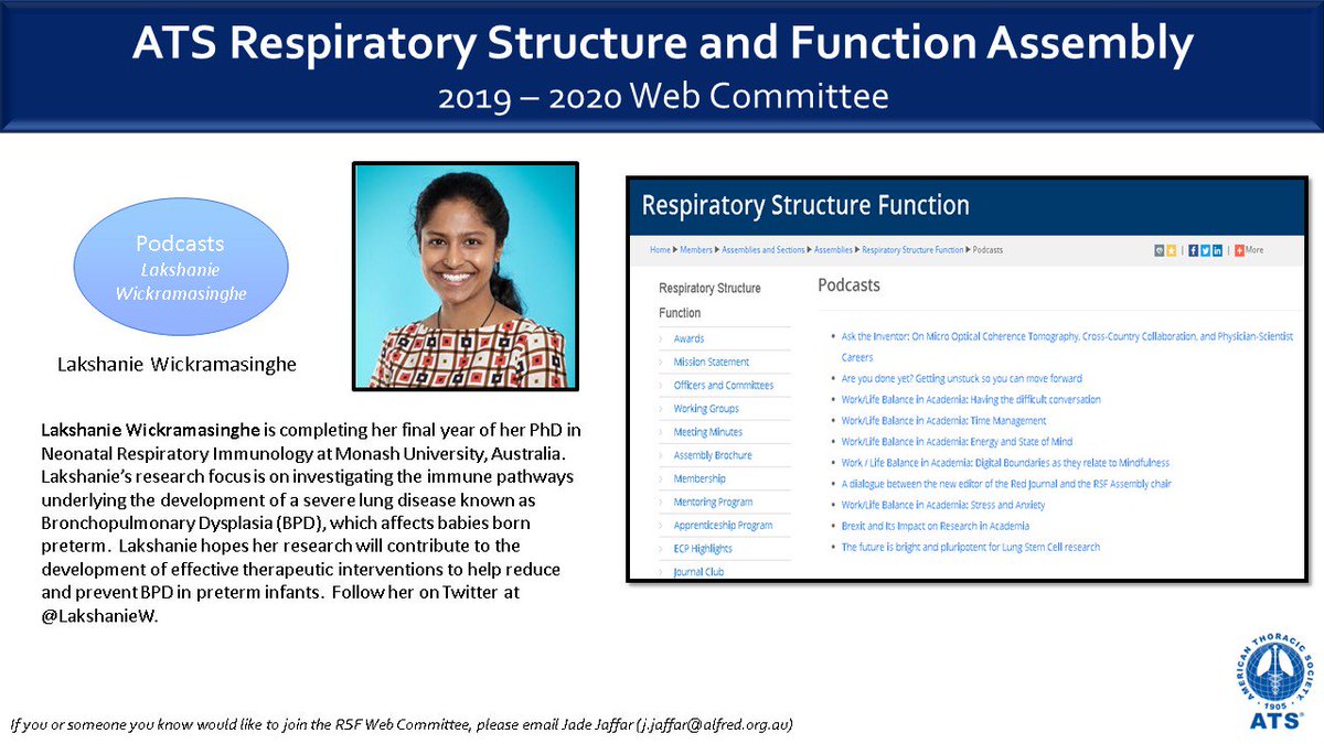 and Lakshanie Wickramasinghe @LakshanieW will be behind the mic on the ATS RSF Podcast series! 

Check out previous episodes of the podcast here: bit.ly/2Y5TJKb