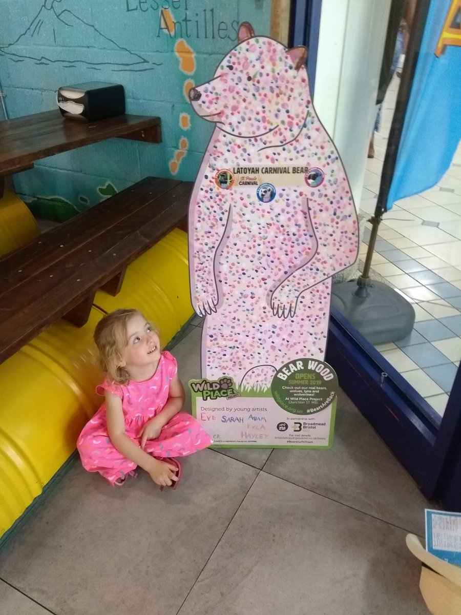 #bearsareback trail by <a href="/wild_place/">Wild Place</a> was a success today! She found them all! This was a fave (she thought he had chicken pox like her little bro) 😂