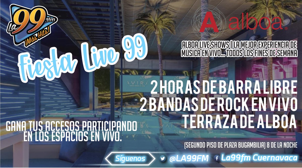 Gana 1 de las 20 invitaciones dobles que #LasTardesDeLa99 tienen para ti.

Usa el HT #SiPudieraRegresarElTiempo y comenta ¿A qué concierto de Rock te hubiera gustado asistir? 

Manda la mayor cantidad de tuits, si uno está entre el 40 y 50 ganas pase doble