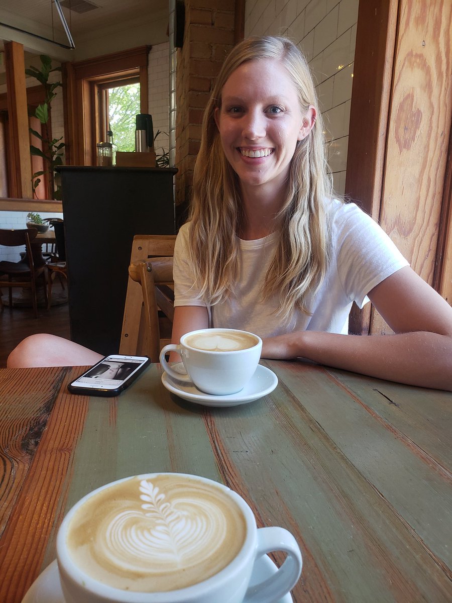 Getting coffee before the first official day of JMIH tomorrow! With <a href="/kaitlynscmpbll/">Dr. Kaitlyn Campbell</a>